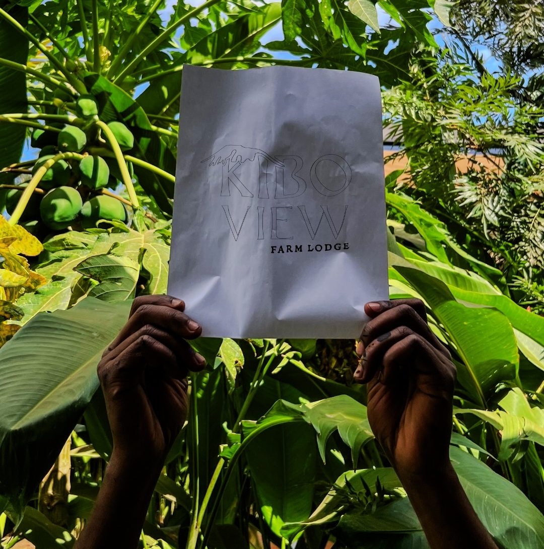 a person is holding a paper with a sketch of a logo on it